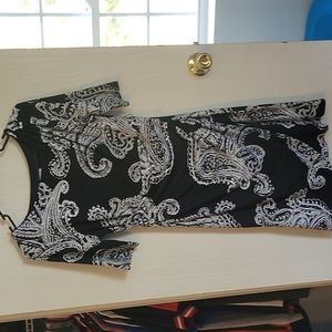 Signature by RobbieBee navy and pearl dress, petite small